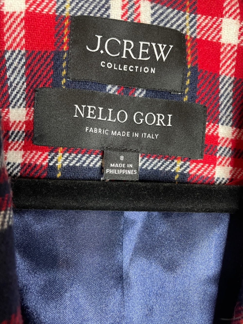 J. Crew Collection Nello Gori | Women’s Plaid Blazer Jacket Wool Blend Size 8 - Picture 4 of 7